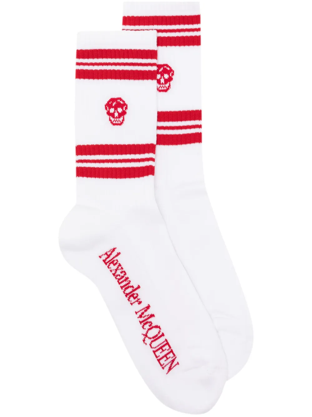 Alexander McQueen skull-print cotton socks | White | Image 1