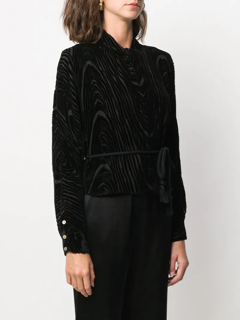 NANUSHKA PAULINE TWIST NECK BELTED TOP