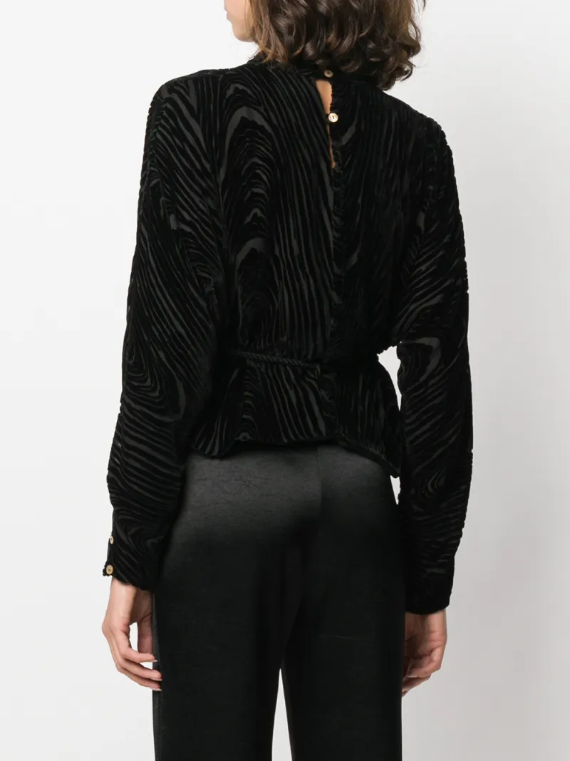 NANUSHKA PAULINE TWIST NECK BELTED TOP
