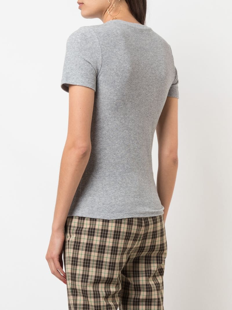 Shop Tibi Terry Stretch Fit T-shirt In Grey