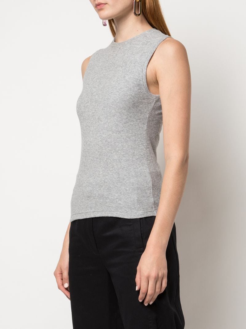 Shop Tibi Terry Fitted Tank Top In Grey