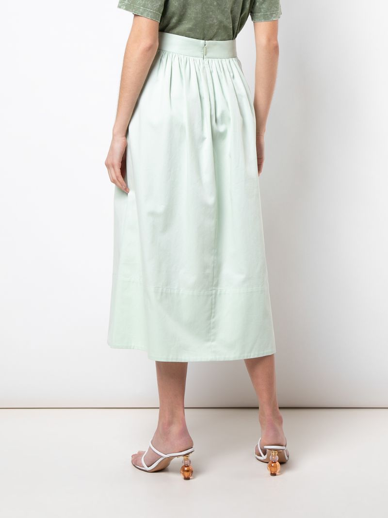 Shop Tibi Harrison Chino Full Skirt In Green