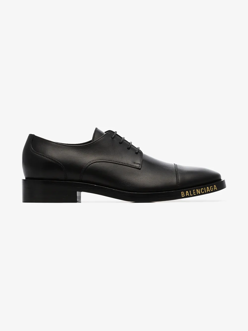 BALENCIAGA BALENCIAGA BLACK LACE-UP LEATHER DERBY SHOES,549814WA6F014677815