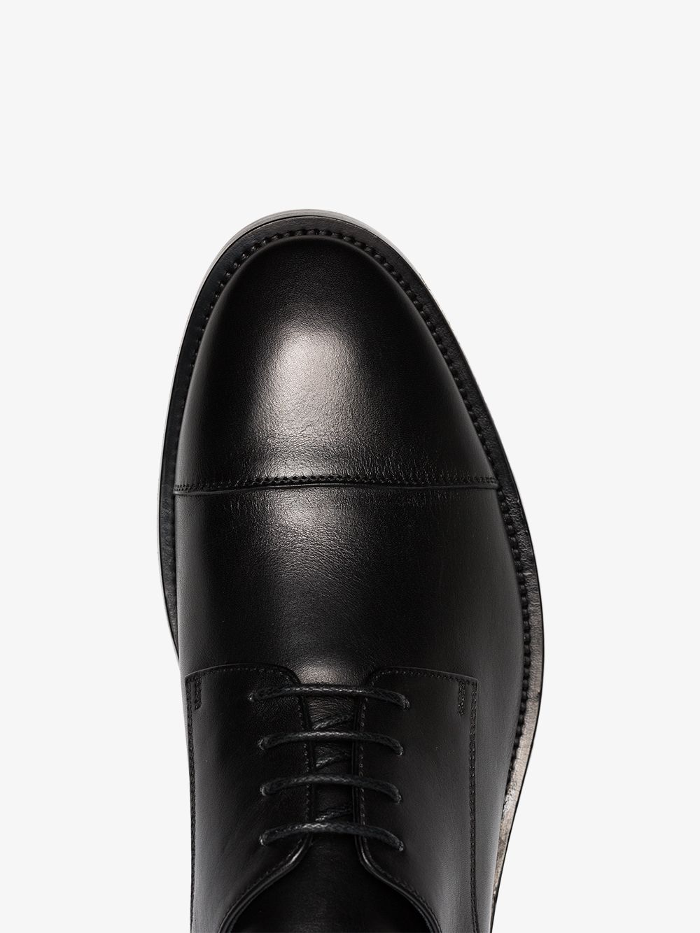 BALENCIAGA BALENCIAGA BLACK LACE-UP LEATHER DERBY SHOES,549814WA6F014677815