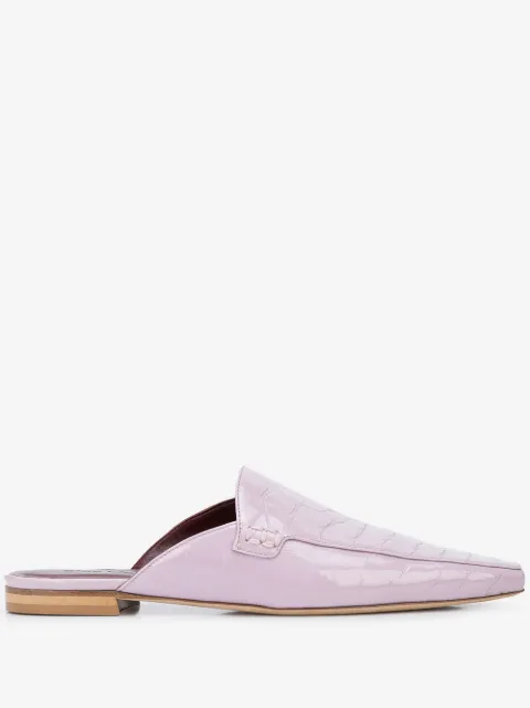 Sies Marjan mules con efecto de piel de cocodrilo