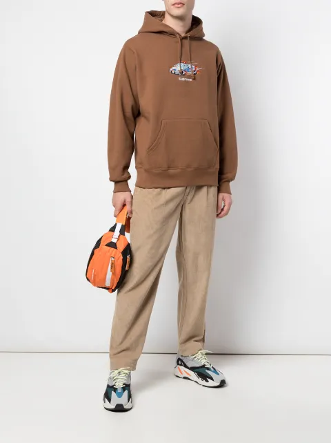 supreme burning cop car hoodie
