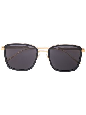 Bottega veneta discount gold rectangular sunglasses