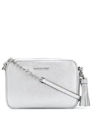 michael kors ginny metallic leather crossbody