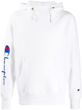 champion script logo rust hoodie