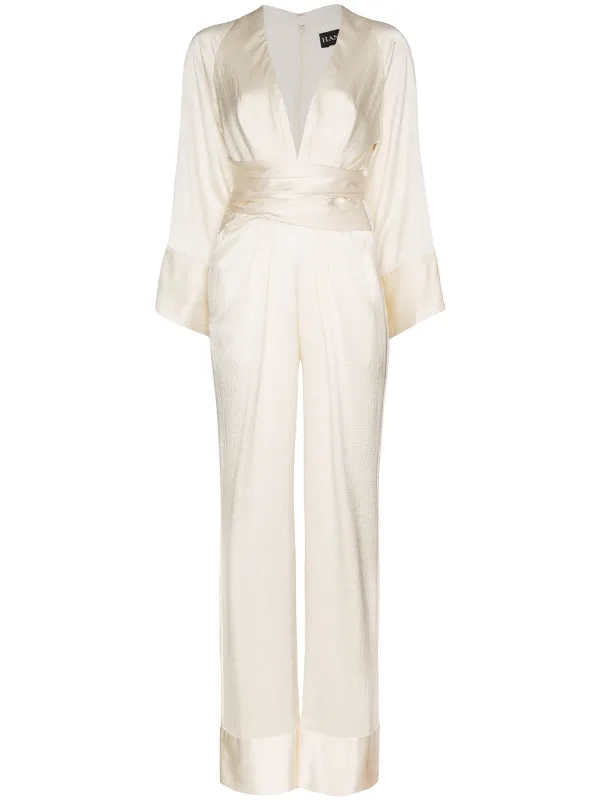 silk jumpsuit white