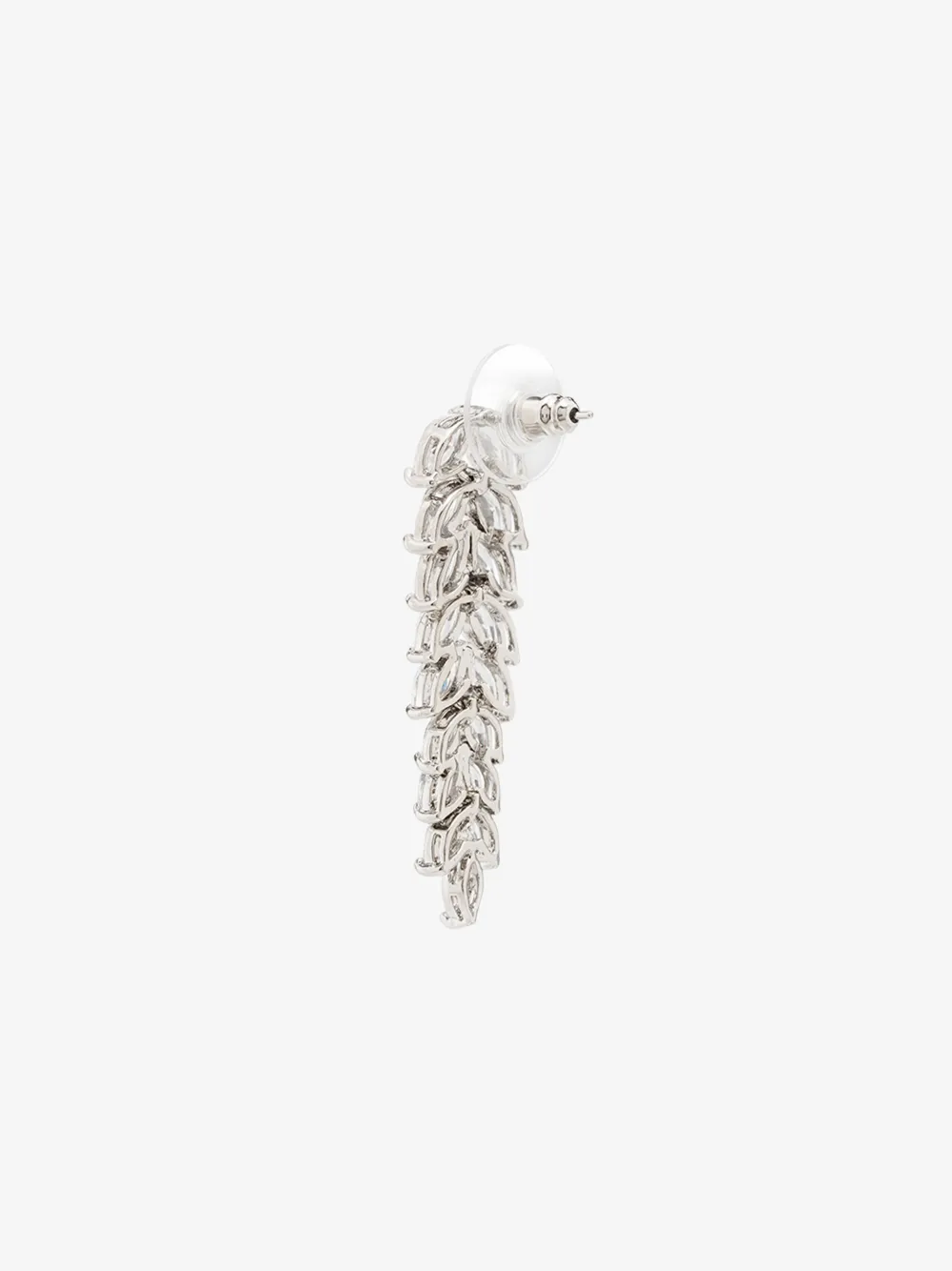 APPLES & FIGS APPLES & FIGS SILVER-PLATED CRYSTAL LEAF DROP EARRINGS,01EARMUUSELEAF14678940