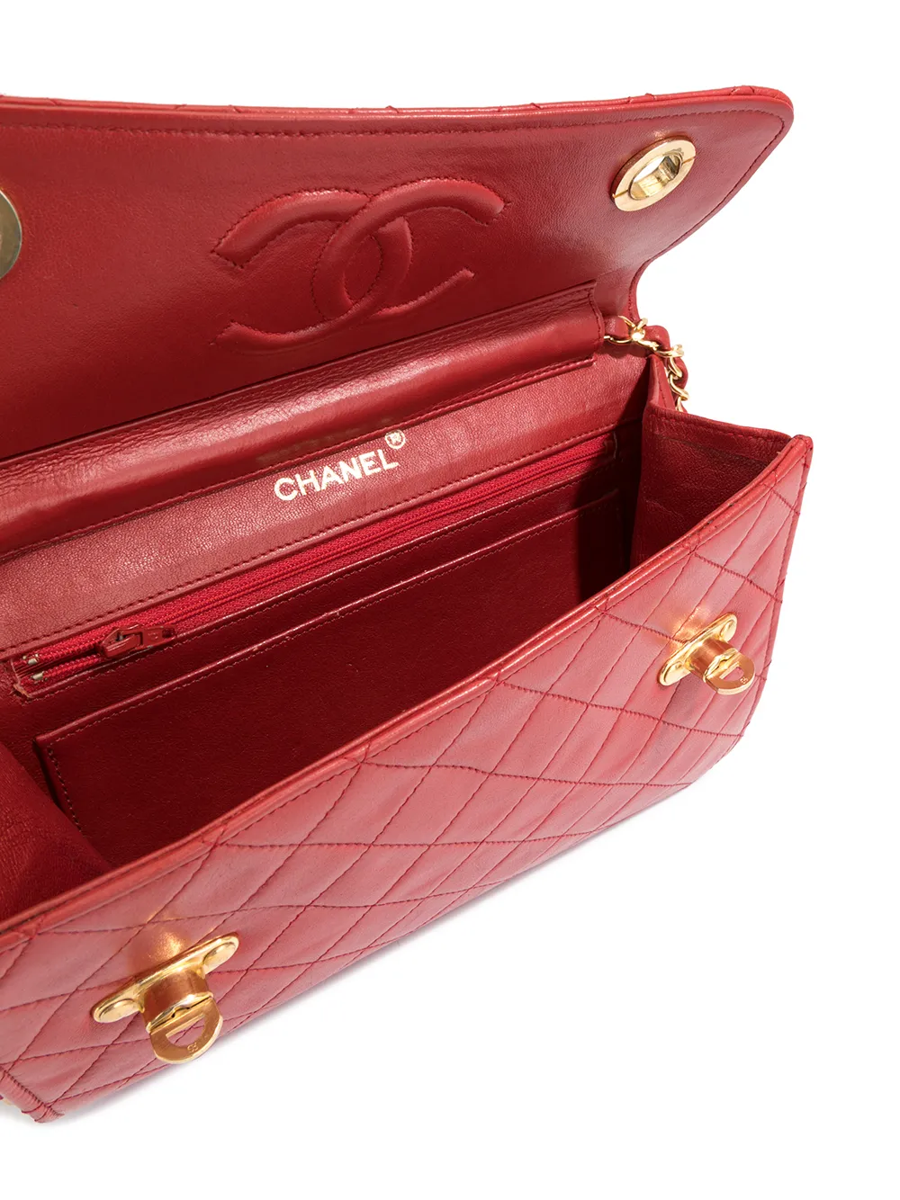 фото Chanel pre-owned стеганый портфель 1985-1993 с поворотным замком