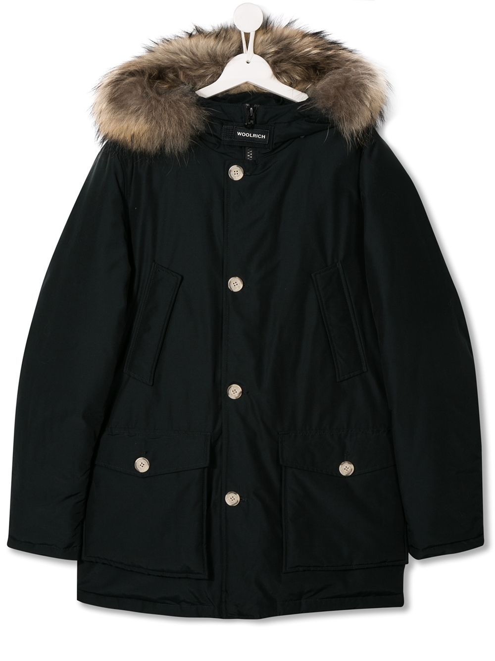 фото Woolrich Kids fur trim hood padded coat