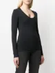 Helmut Lang بلوزة بأكمام طويلة ورقبة مفتوحة