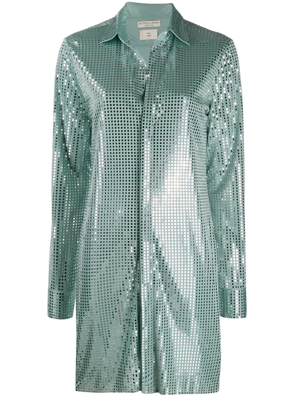 фото Bottega veneta удлиненная рубашка с пайетками