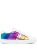 Kurt Geiger London Lane rainbow-stripe low-top sneakers - White