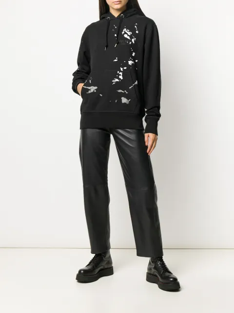 helmut lang paint splatter moletom com capuz