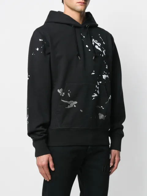 helmut lang paint splatter moletom com capuz