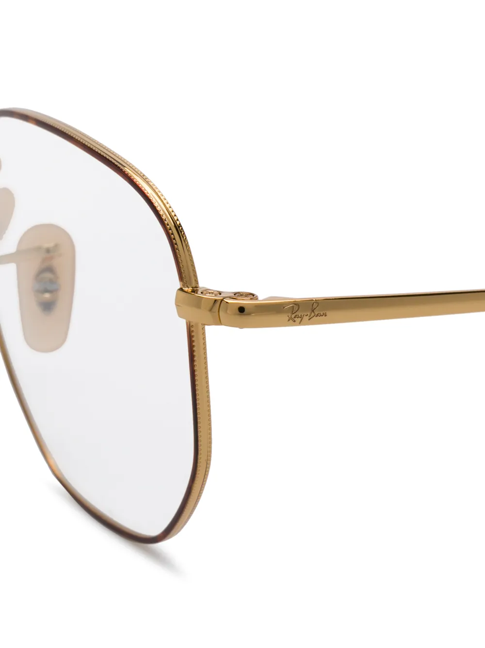 Shop Ray Ban Two-tone Hexagonal Frame Sunglasses In Gold