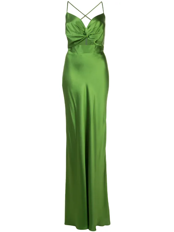 green silk gown