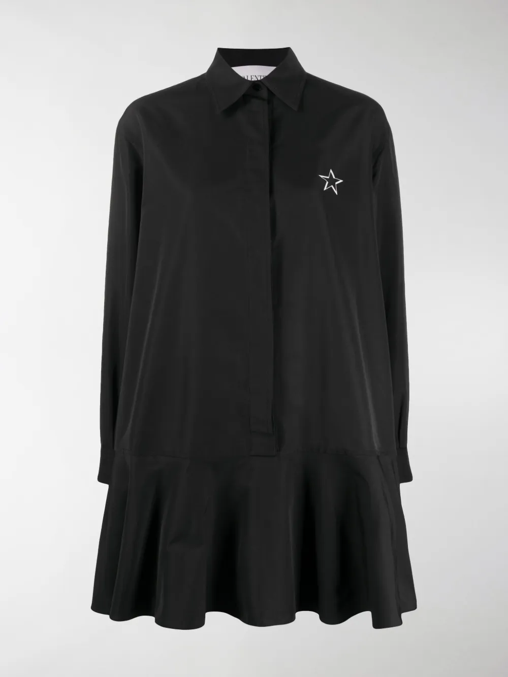 Valentino Vltnstar Print Shirt-dress In Black