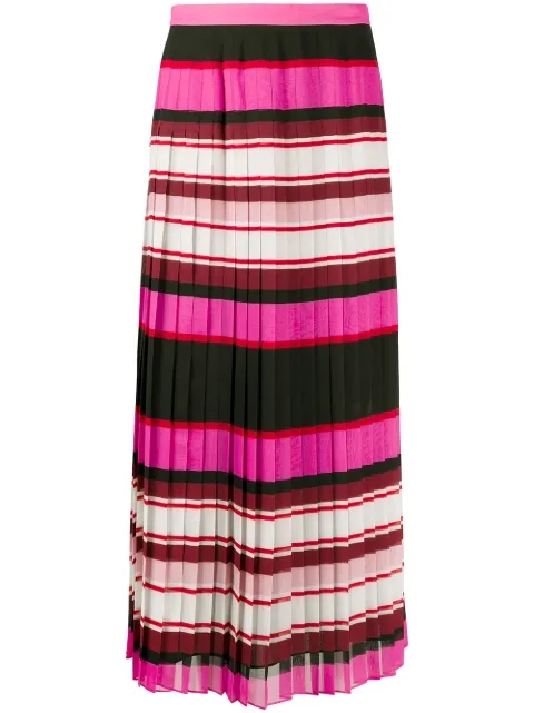 Valentino Garavani striped pleated silk skirt