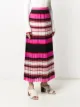 Valentino striped pleated silk skirt