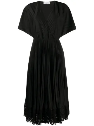 pleated wrap dress
