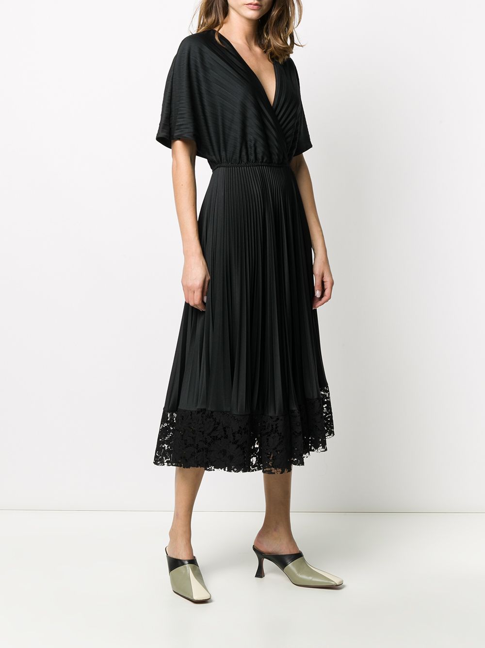 Shop Valentino pleated wrap dress with Express Delivery - FARFETCH