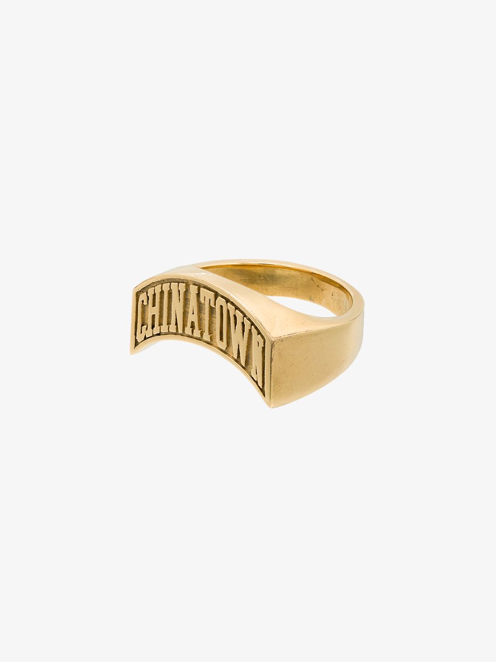 HATTON LABS X CHINATOWN MARKET GOLD-PLATED ARCH LOGO RING,ARCHLETTERINGRINGGLD14681248