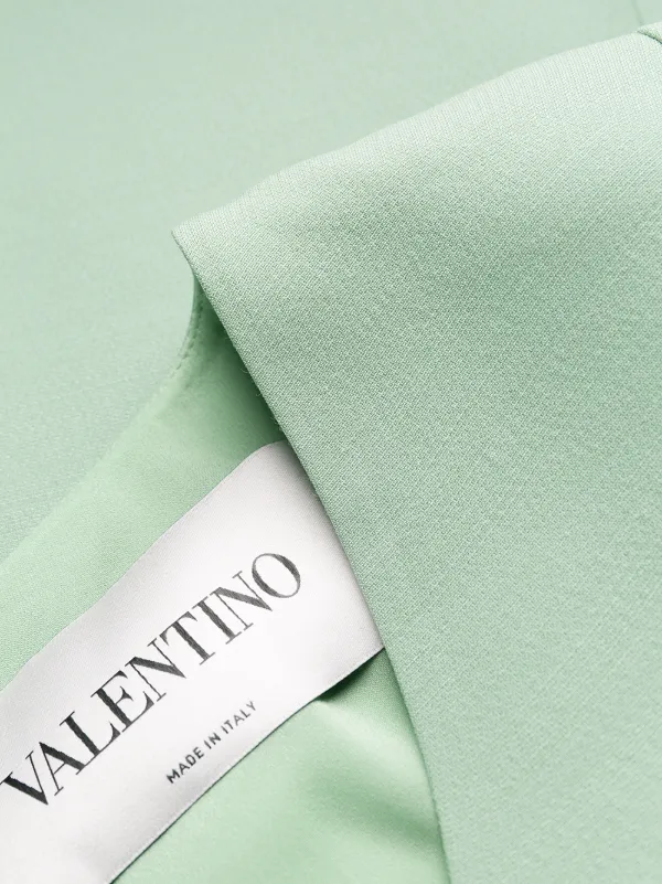 VALENTINO Vネック ペプラム デニム ドレス ヘビーレース ショートドレス for ウィメンズ インチ ライラック