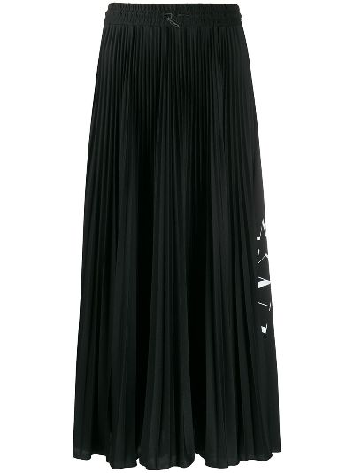 valentino logo pleated skirt