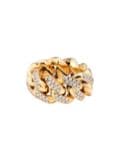 777 yellow gold diamond Cuban ring