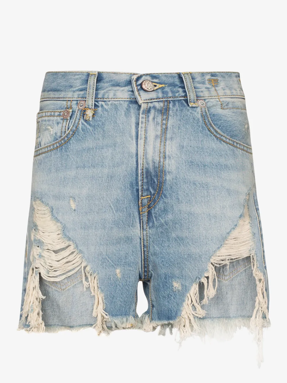 R13 R13 SHREDDED SLOUCH DENIM SHORTS,R13W019047614681512