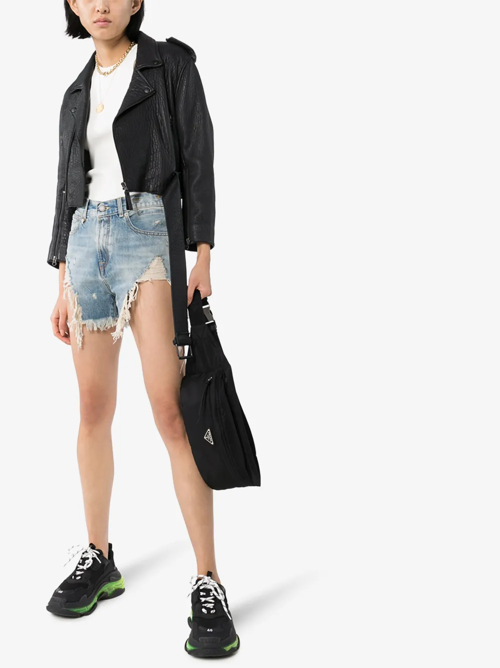 R13 R13 SHREDDED SLOUCH DENIM SHORTS,R13W019047614681512