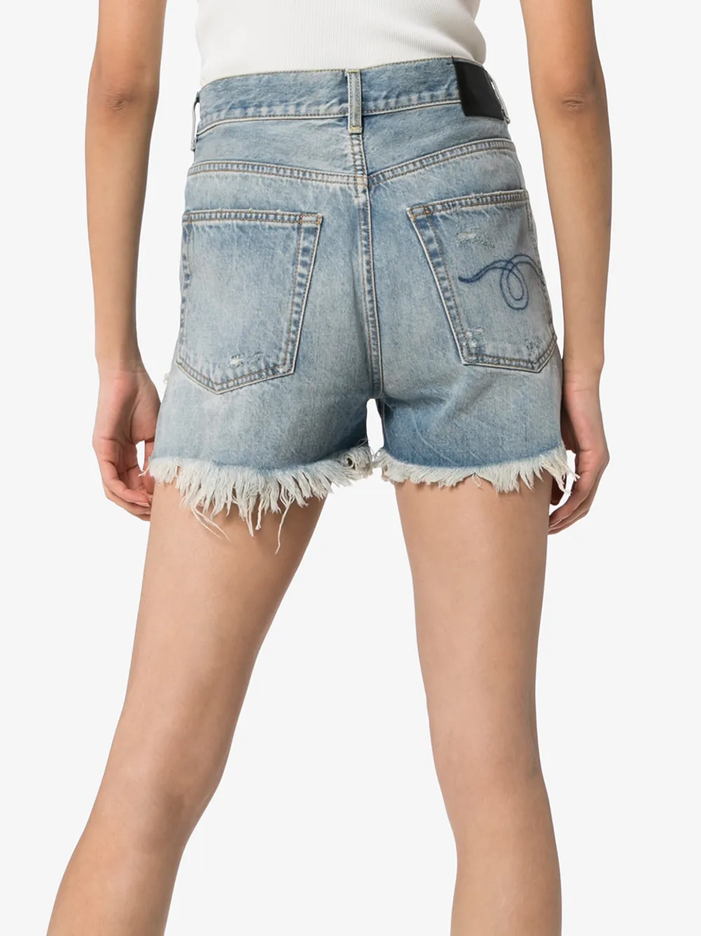 R13 R13 SHREDDED SLOUCH DENIM SHORTS,R13W019047614681512
