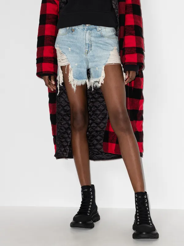 R13 Shredded Slouch Denim Shorts - Farfetch
