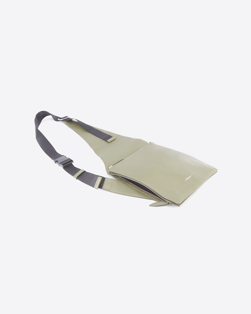 Leather Body Bag-green #1 Leather Body Bag, - 1