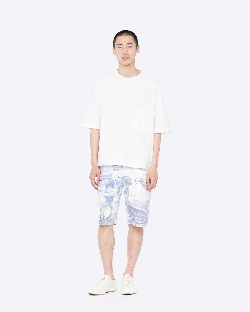 Postcard Print Drawstring Short-blue multi #0 Postcard Print Drawstring Short, - 0