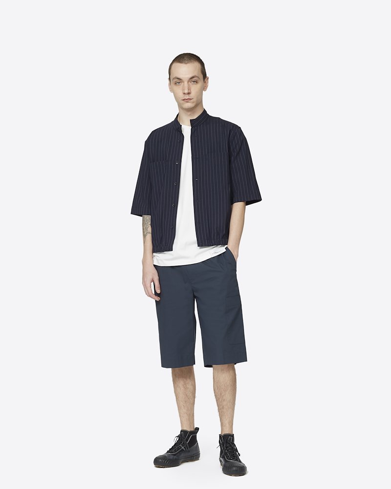 Washed Poplin Pull On Short-blue #0 Washed Poplin Pull On Short, Marine Synthetic->Spandex/Elastane Washed Poplin Pull On Short from 3.1 Phillip Lim.- 0