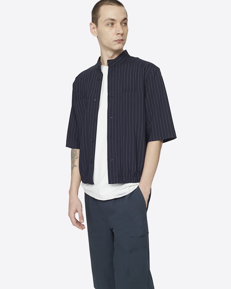Washed Poplin Pull On Short-blue #1 Washed Poplin Pull On Short, Marine Synthetic->Spandex/Elastane Washed Poplin Pull On Short from 3.1 Phillip Lim.- 3