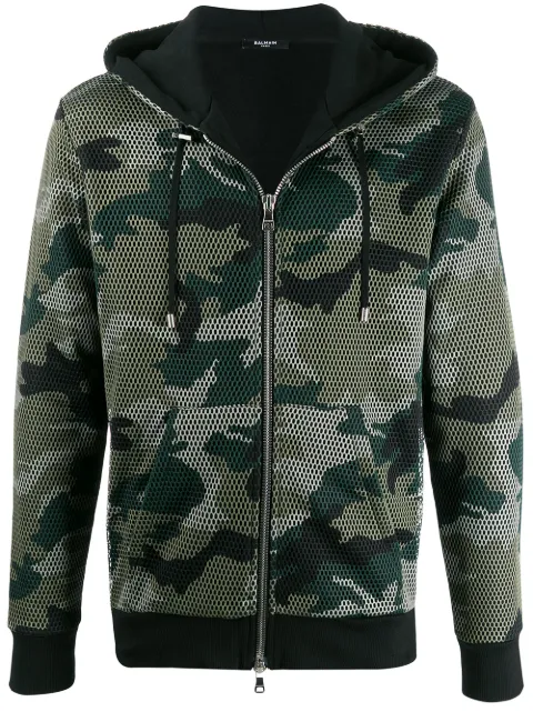 balmain camo hoodie