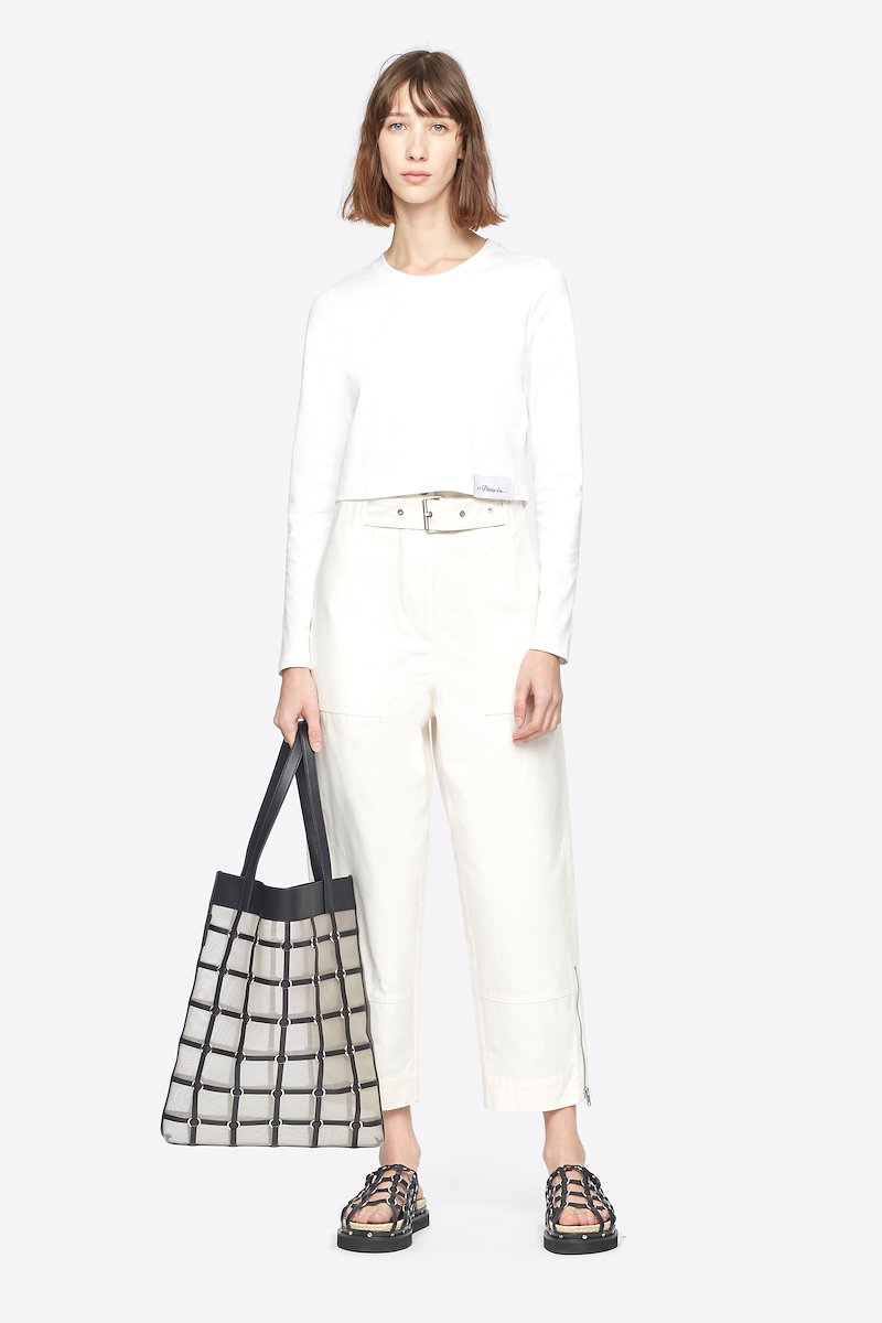 Billie Medium Cage Tote-black #1 Billie Medium Cage Tote, Time to upgrade your bag game. Crafted from calf leather with a woven design, this black medium Billie Cage tote bag from 3.1 Phillip Lim is the perfect choice to give your looks a bold twist. Ready to step up? Featuring a sheer construction, top handles, an open-top design, a main internal compartment, mesh panels and silver-tone hardware. - 1