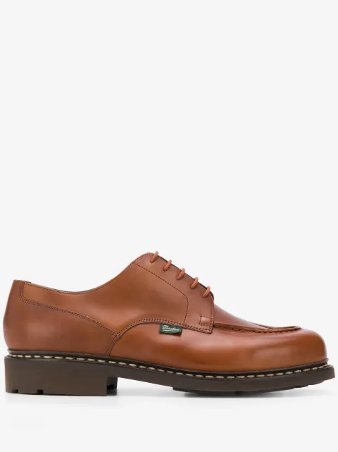 Paraboot stitch-detail leather derby shoes 