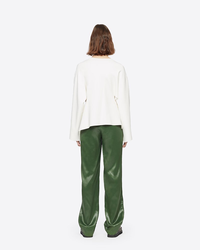 Lacquered Trouser-green #0 Lacquered Trouser, The grass isn't always greener on the other side. It's greener wherever these straight-leg mid-rise trousers from 3.1 Phillip Lim are. Make sure that place just to happens to be your wardrobe. Featuring a straight leg, a mid-rise, a concealed front button placket, side slit pockets, a rear patch pocket and a waistband with belt loops.- 2