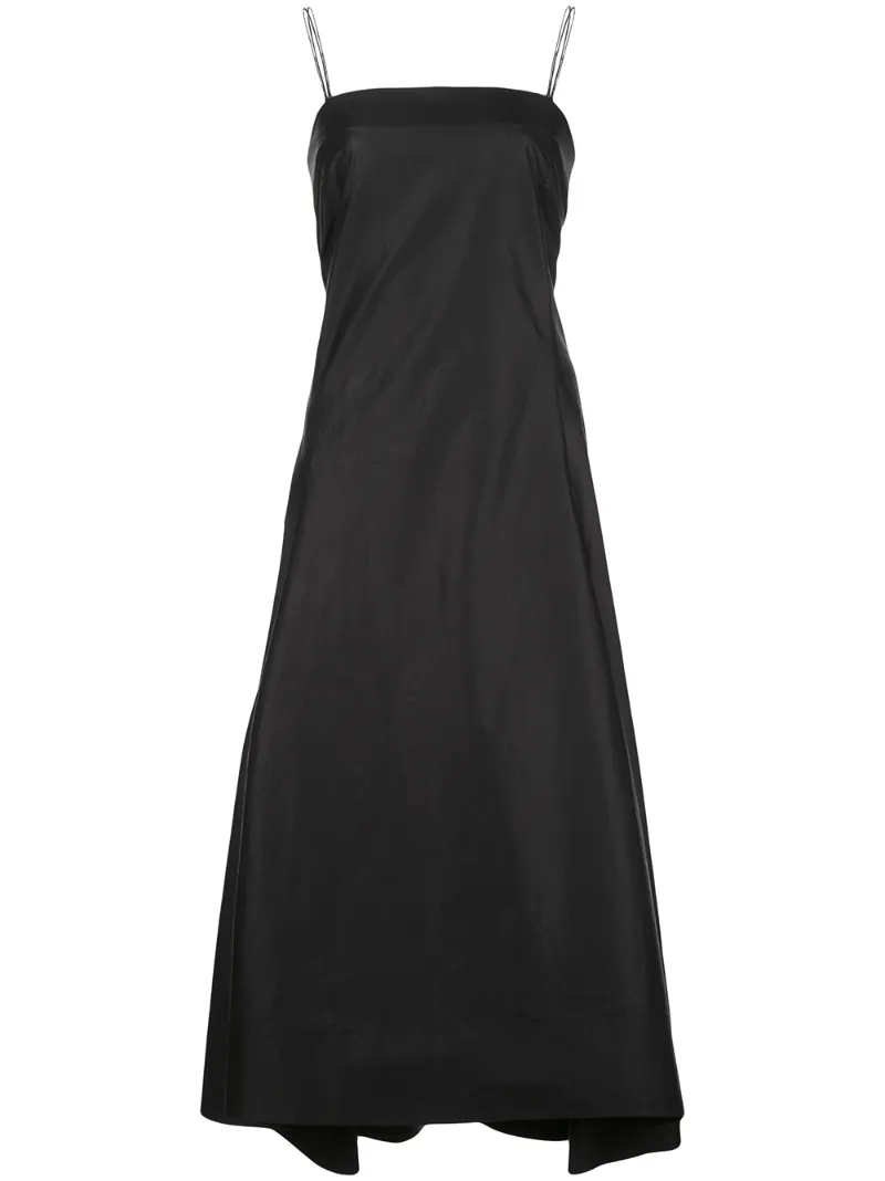 black strap midi dress