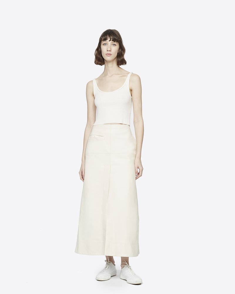 Ribbed Tank Top-white #0 Ribbed Tank Top, ANTIQUE WHITE Natural (Veg)->Cotton Ribbed Tank Top from 3.1 Phillip Lim.- 0