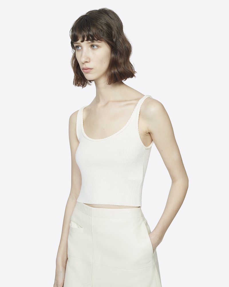 Ribbed Tank Top-white #1 Ribbed Tank Top, ANTIQUE WHITE Natural (Veg)->Cotton Ribbed Tank Top from 3.1 Phillip Lim.- 3
