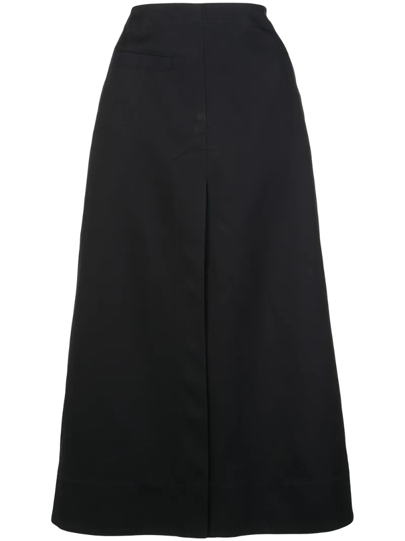 3.1 Phillip Lim Front Slit A-line Skirt In Black