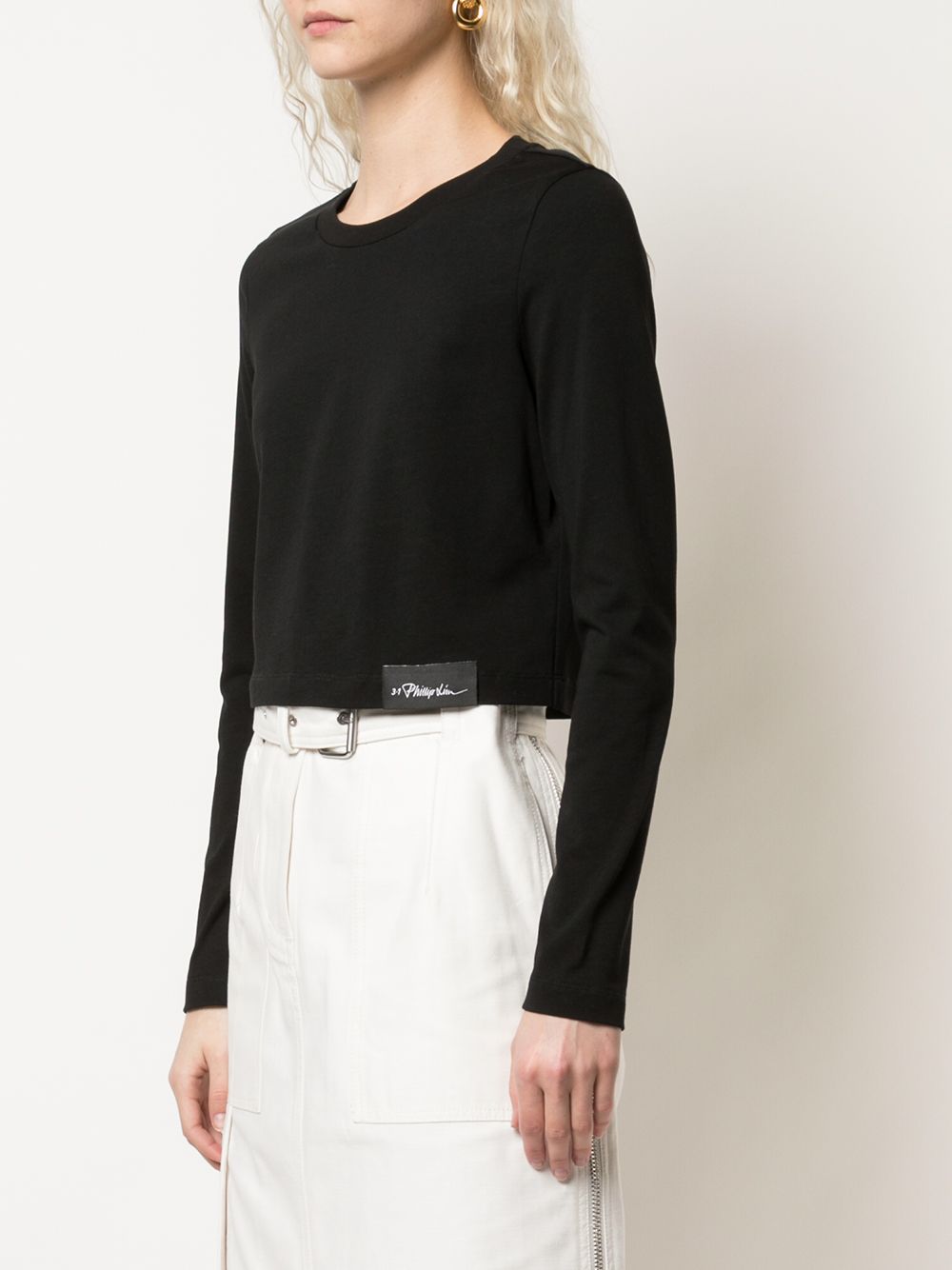  3.1 Phillip Lim Long-sleeve Logo T-shirt - Black 